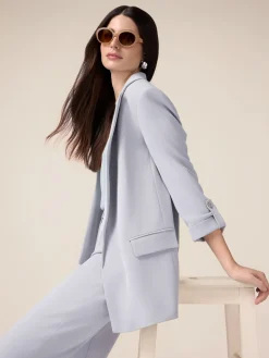 Blazer aperto in tessuto fluido