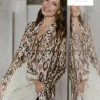 Blazer con ricamo in paillettes