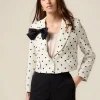 Blazer corto a pois con fiocco