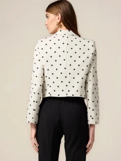 Blazer corto a pois con fiocco