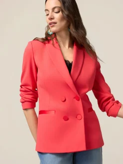 Blazer doppiopetto in tessuto crêpe