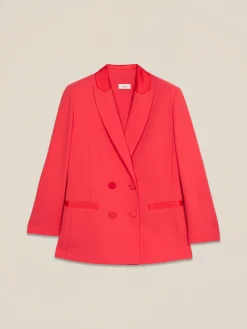Blazer doppiopetto in tessuto crêpe
