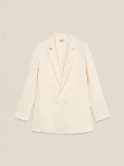 Blazer doppiopetto in tessuto crêpe