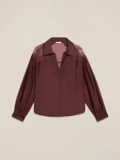 Blusa con inserti in pizzo