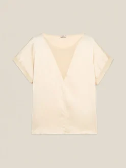 Blusa con inserto see-through