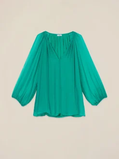 Blusa fluida misto seta