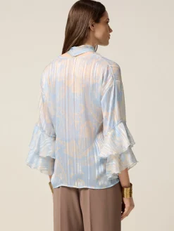 Blusa in georgette con volant