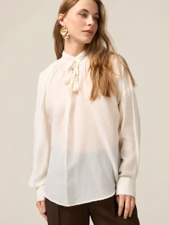 Blusa in mussola misto seta