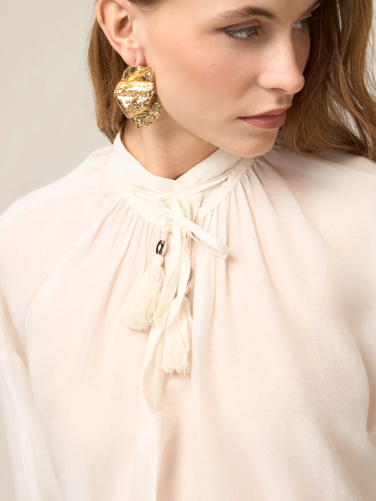 Blusa in mussola misto seta