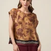Blusa in raso a fantasia floreale