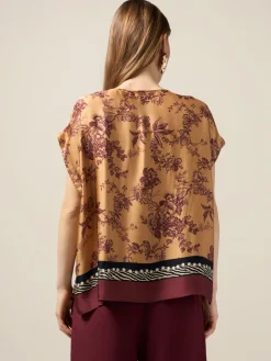Blusa in raso a fantasia floreale