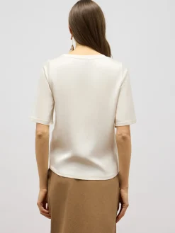 Blusa in raso con maniche corte