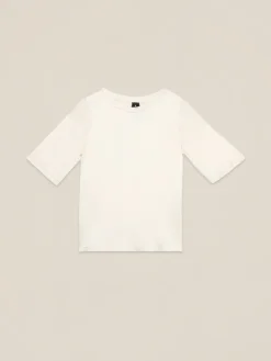 Blusa in raso con maniche corte