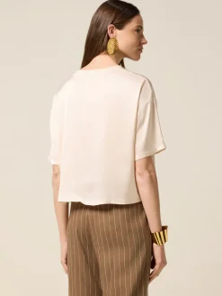 Blusa in raso con taschino