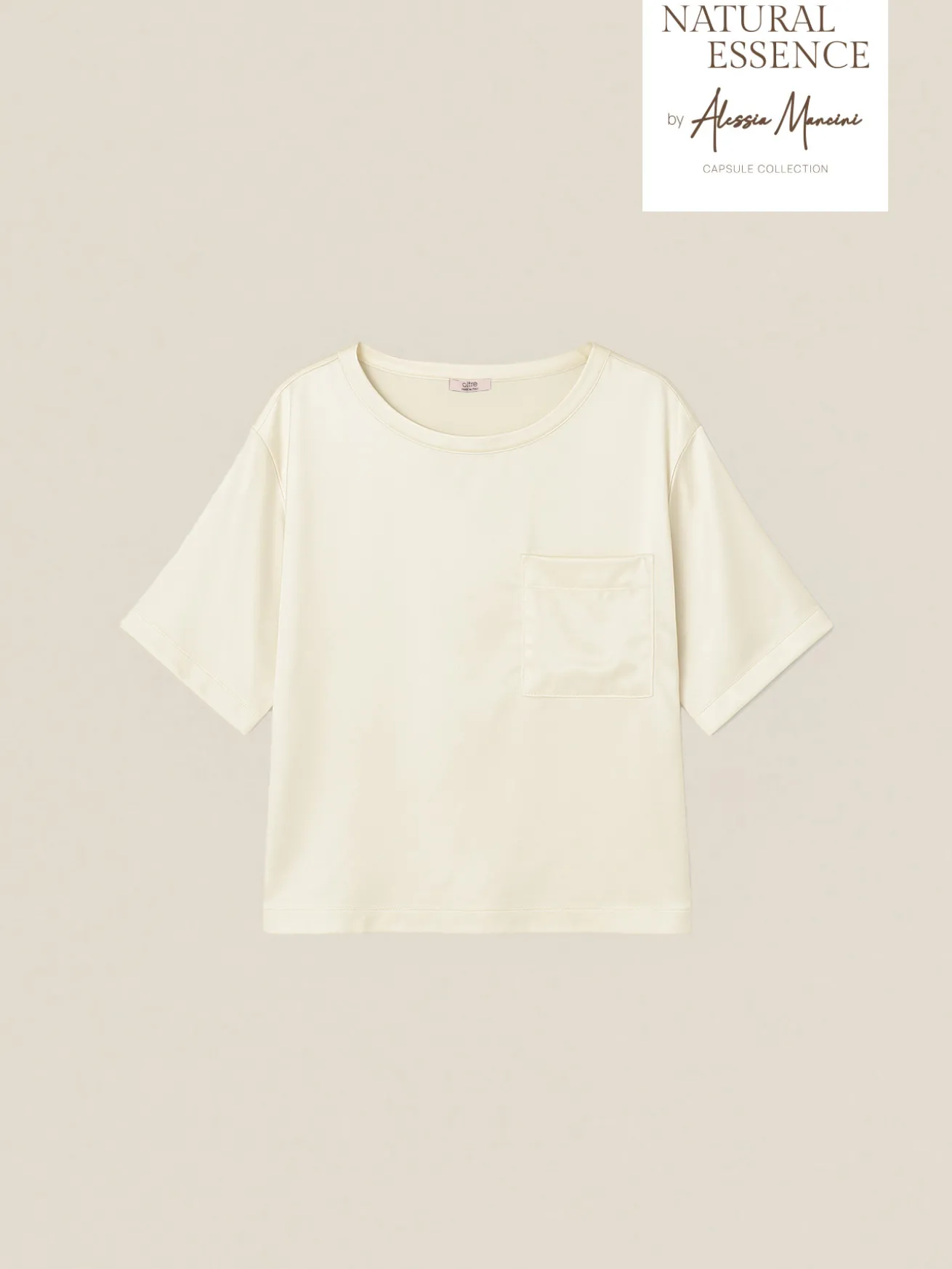Blusa in raso con taschino
