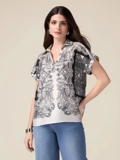 Blusa in raso fantasia