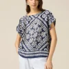 Blusa in raso fantasia