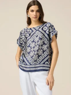 Blusa in raso fantasia