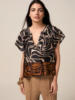 Blusa in raso fantasia