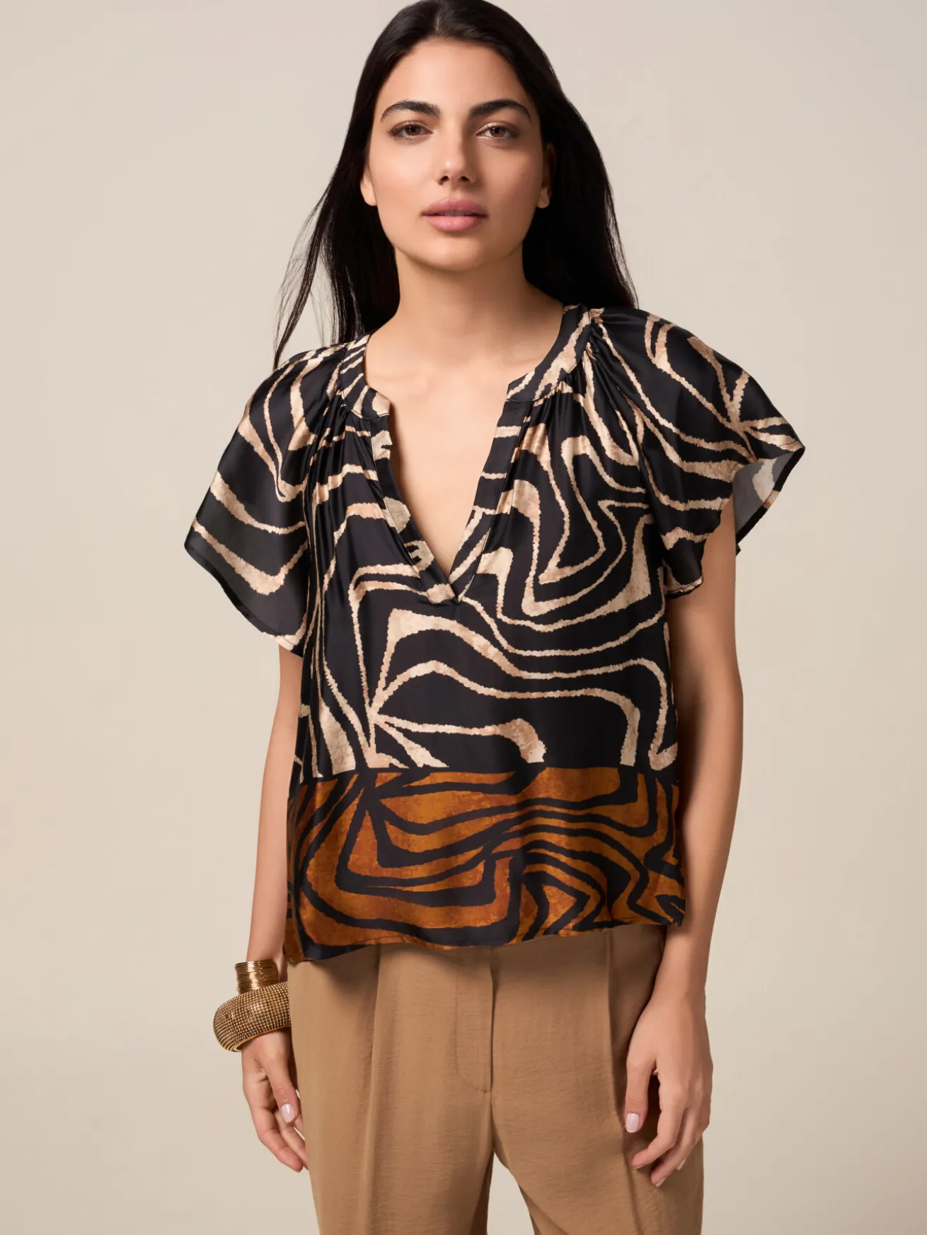 Blusa in raso fantasia