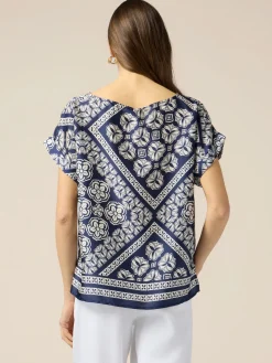 Blusa in raso fantasia
