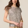 Blusa in tulle full paillettes