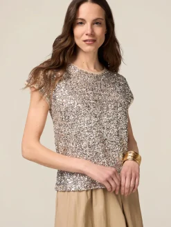 Blusa in tulle full paillettes