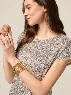 Blusa in tulle full paillettes