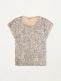 Blusa in tulle full paillettes