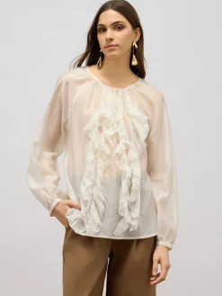 Blusa in voile con volants