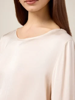 Blusa maniche lunghe in raso di viscosa
