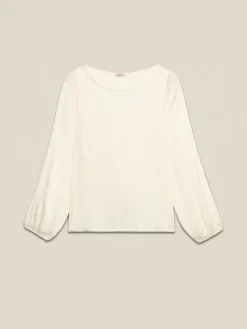 Blusa maniche lunghe in raso di viscosa