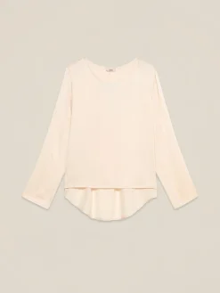 Blusa maniche lunghe in raso di viscosa
