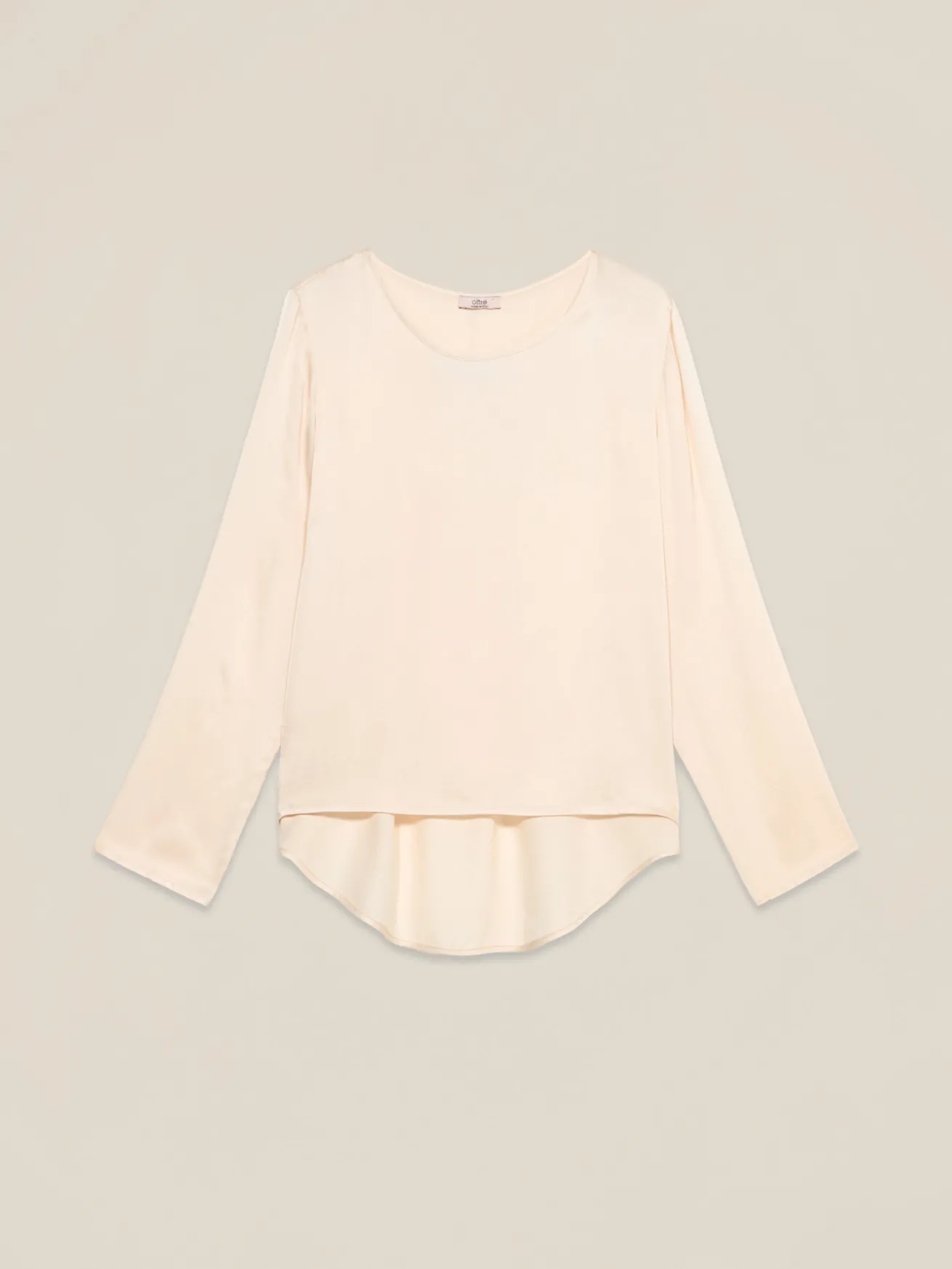 Blusa maniche lunghe in raso di viscosa