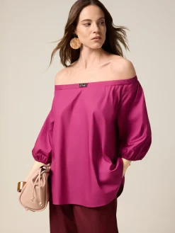 Blusa off shoulders in cotone