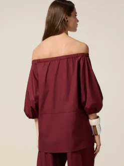 Blusa off shoulders in cotone