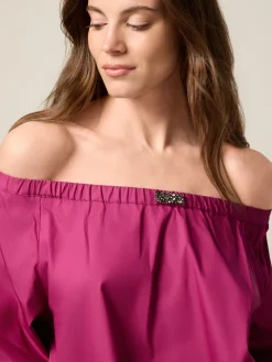 Blusa off shoulders in cotone
