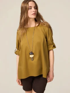 Blusa over misto cotone