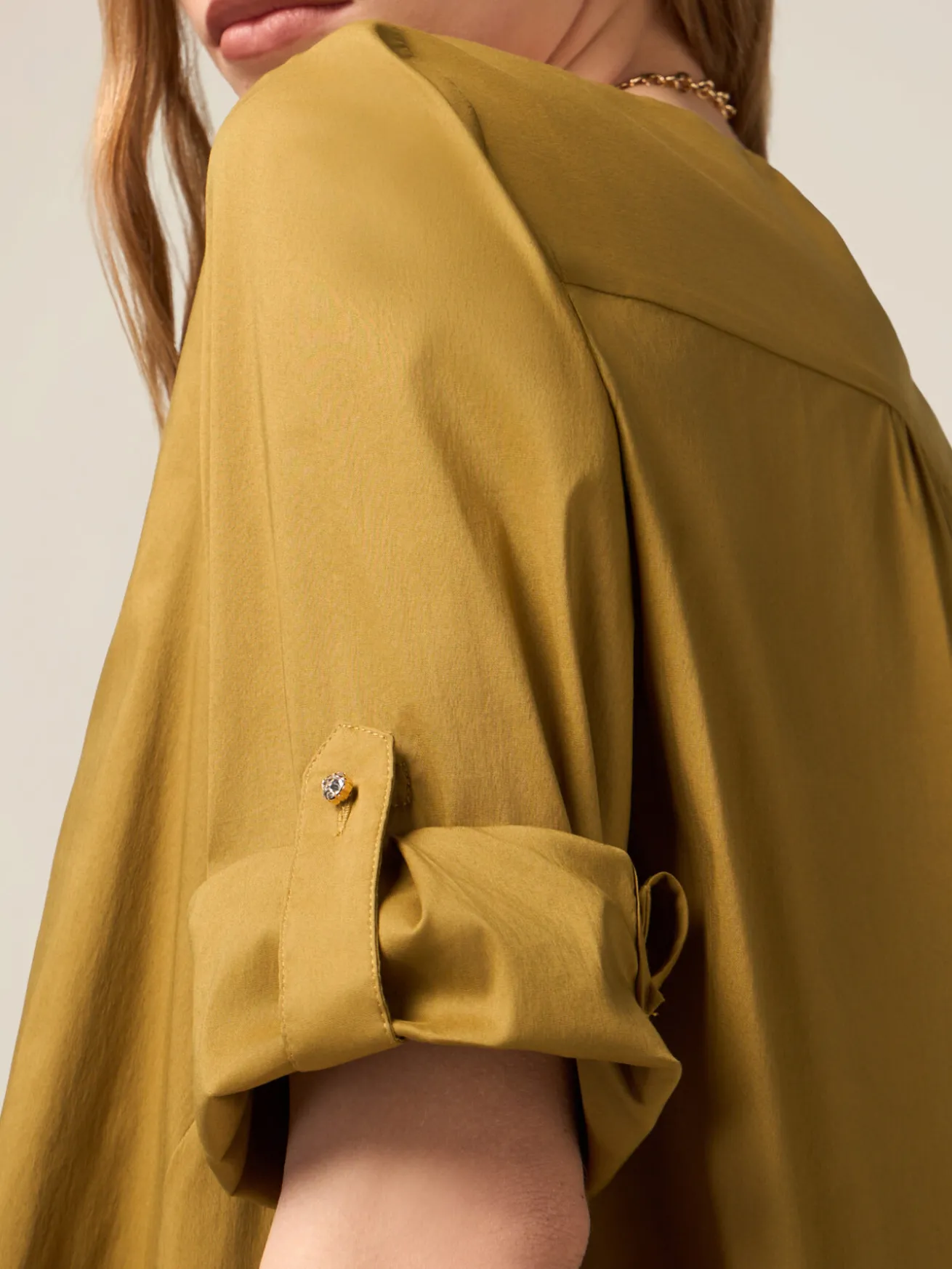 Blusa over misto cotone