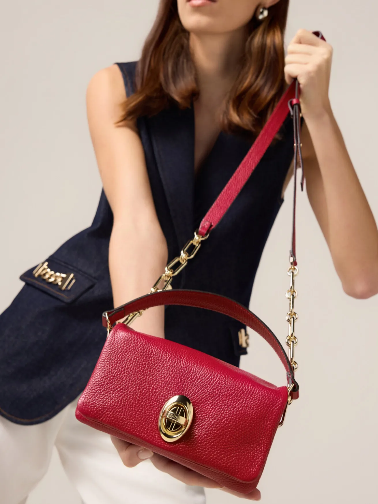Borsa crossbody in vera pelle