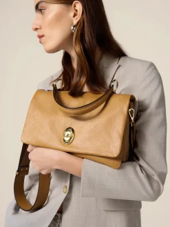 Borsa satchel in vera pelle