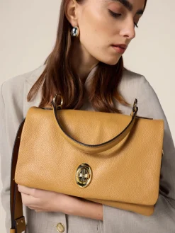 Borsa satchel in vera pelle