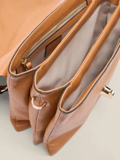 Borsa satchel in vera pelle