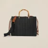 Borsa secchiello in tessuto intrecciato