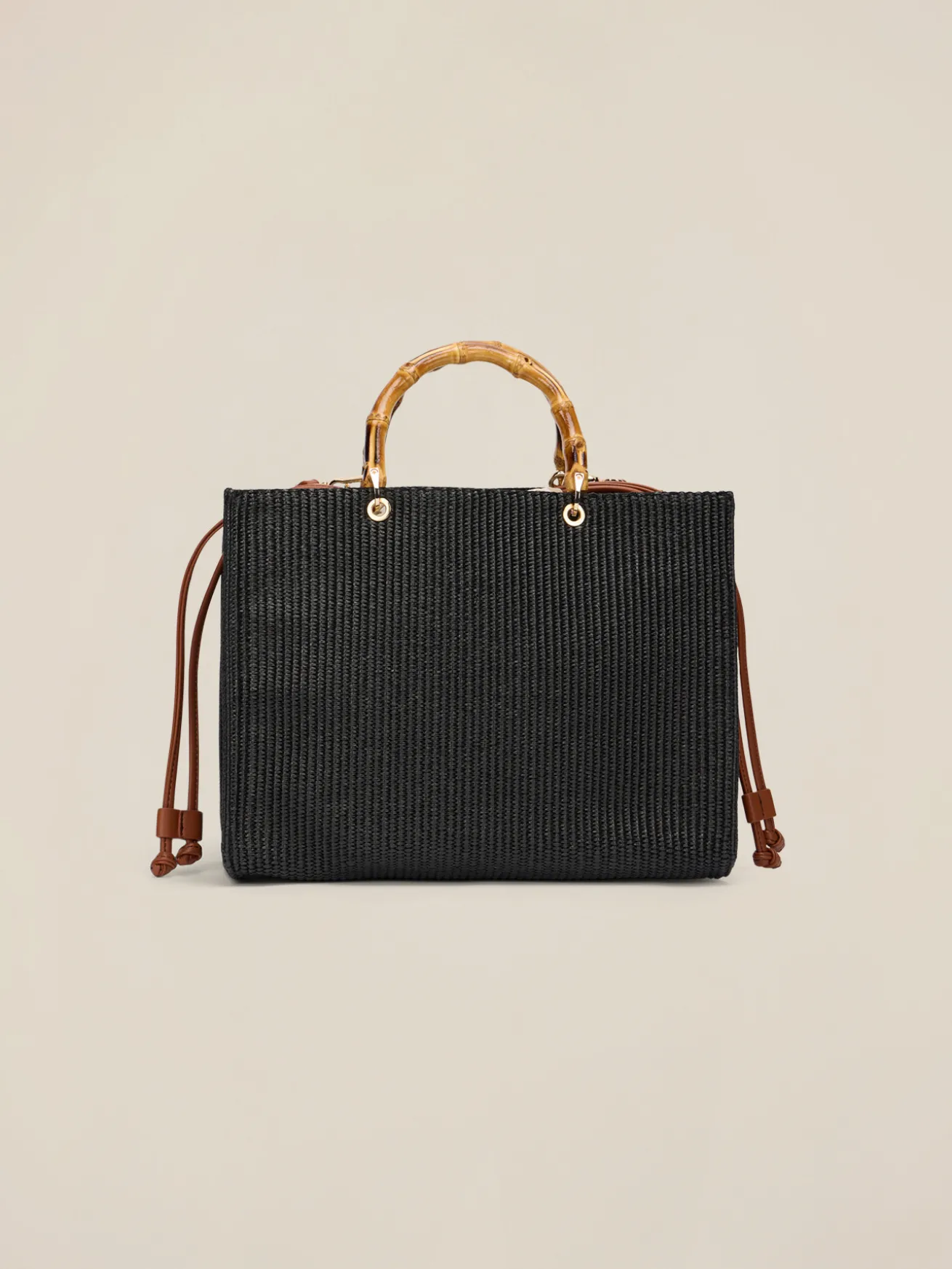 Borsa secchiello in tessuto intrecciato