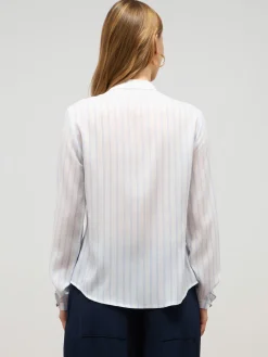 Camicia a righe con volant
