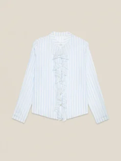 Camicia a righe con volant