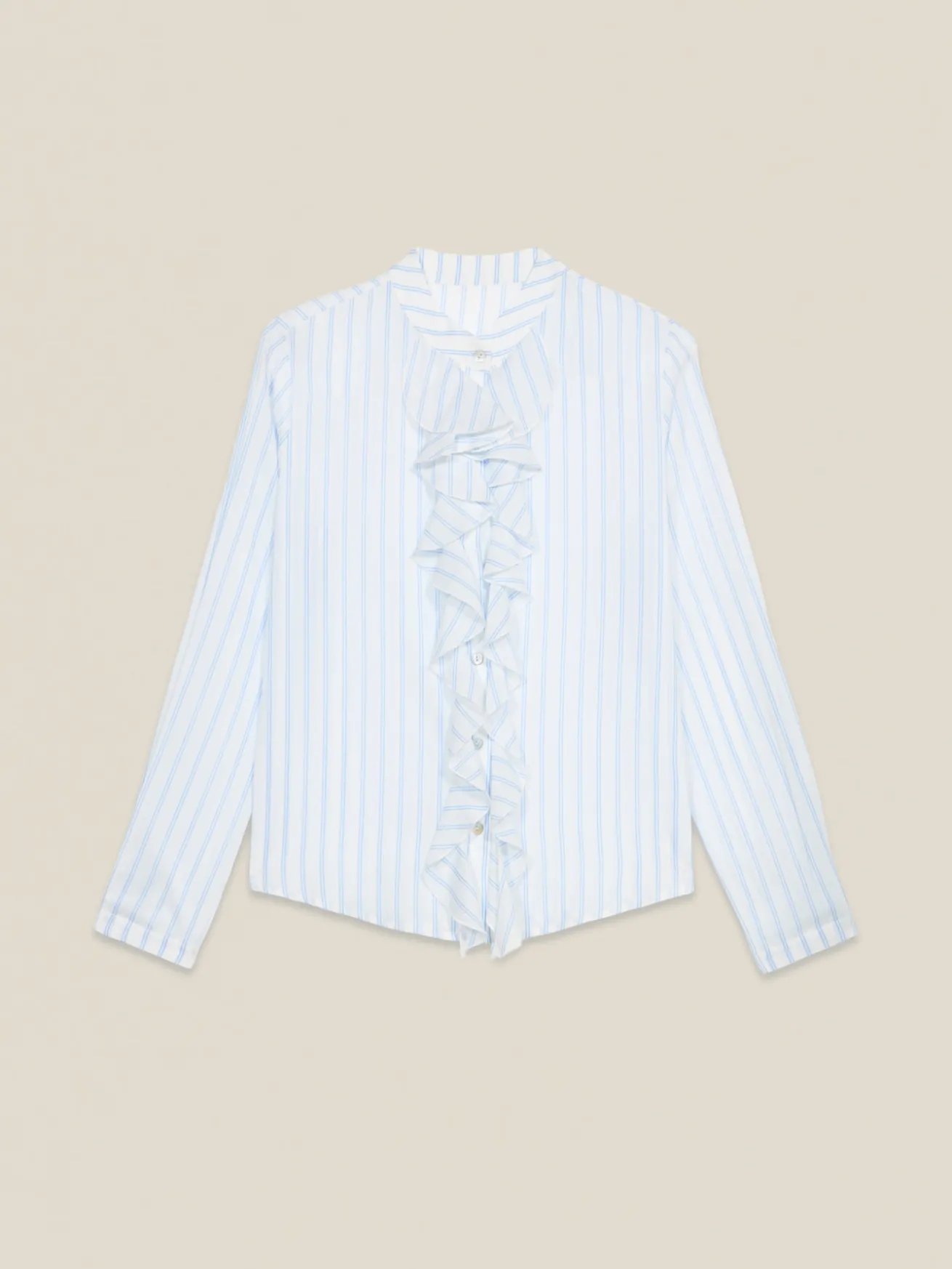 Camicia a righe con volant
