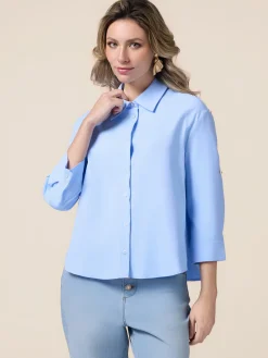 Camicia boxy maniche a tre quarti