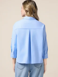 Camicia boxy maniche a tre quarti